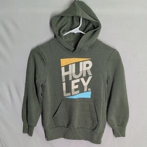 Hurley Youth Green Hoodie with Multicolor Logo